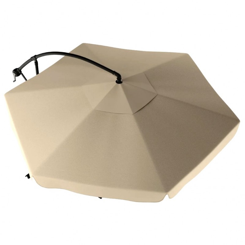 Parasol de grădină 3,5 m cu lumină solară LED - crem, UV50+