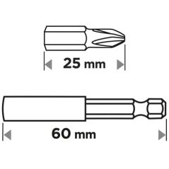 GRAPHITE 16 darabos bitkészlet 1/4"-es HEX mágneses tartóval