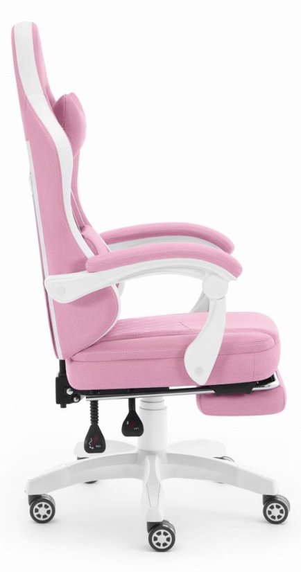 Scaun confortabil pentru jocuri și birou HC-1015 cu suport pentru picioare - roz