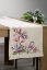 Beigefarbene Gobelin-Tischdecke mit fein gewebtem Magnolienmuster - Größe: Breite: 45 cm | Länge: 140 cm