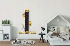 Čudovita stenska nalepka z ravnilom za fante z avtomobilčki 40 x 120 cm