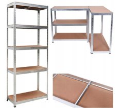 Stabilni metalni stalak za odlaganje sa 5 polica 180 x 90 x 40 cm