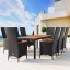 Set de grădină 9 piese polyrattan - negru