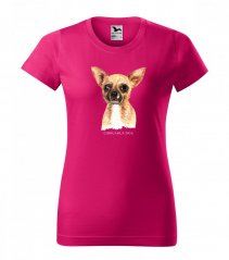 Elegante t-shirt da donna in cotone con stampa di cani chihuahua