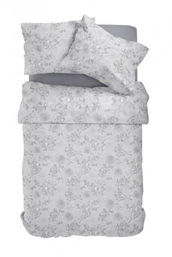 Vzorované posteľné obliečky z bavlny sivej farby