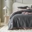 Сива велурена покривка за легло Feel 170 x 210 cm