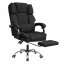 Ergonomischer Bürostuhl mit Fußstütze und Massage - schwarzer Stoff