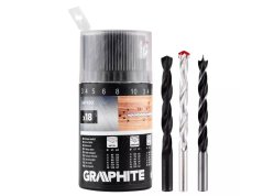 Universal-Bohrersatz GRAPHITE 54T430 - 18 Stück für Metall, Holz und Ziegel
