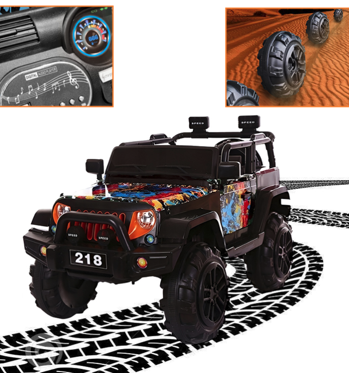 Detské akumulatorové terenne auto JEEP červené