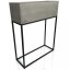 Hoher Pflanzkübel aus Metall in Grau mit glatter Oberfläche LOFT FIORINO 62X22X80 cm