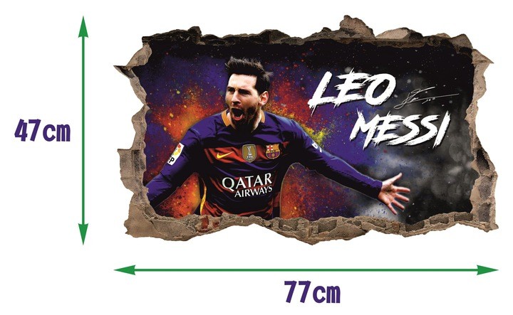 Autocolant de perete 3D - Lionel Messi 47x77 cm