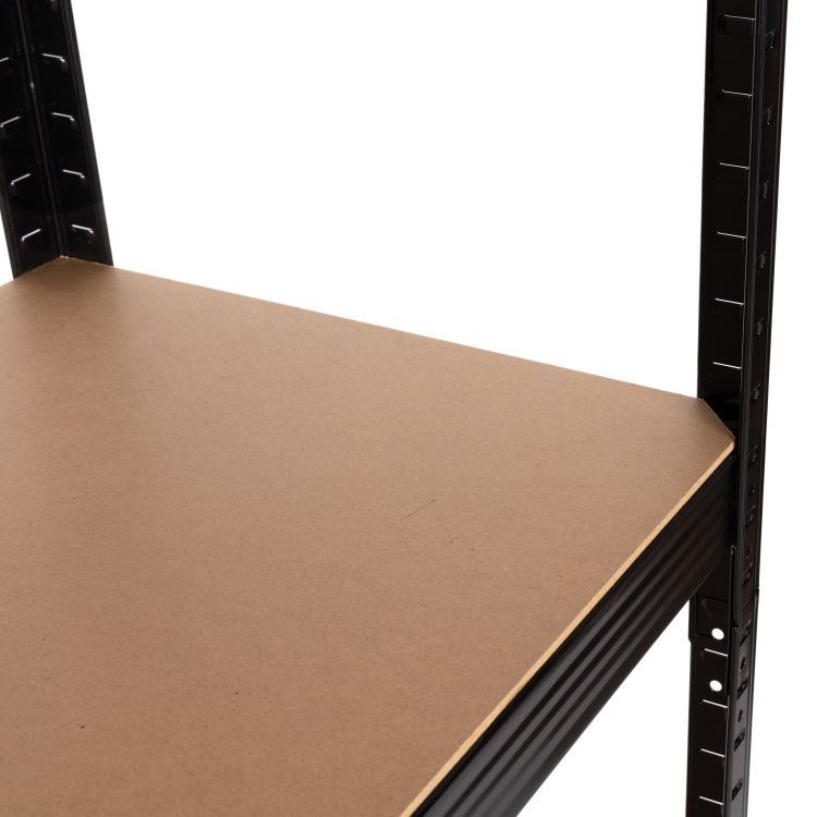 Črna polica s petimi policami 90 x 180 x 40 cm