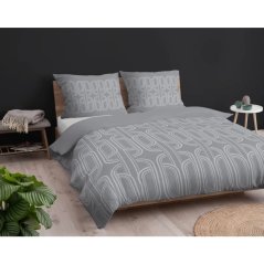 Flanelové posteľné obliečky - sivé s geometrickým vzorom