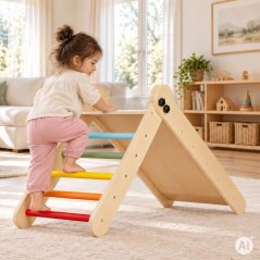 Leseni otroški igralni komplet HENRY » MONTESSORI « z drsalko in lestvijo