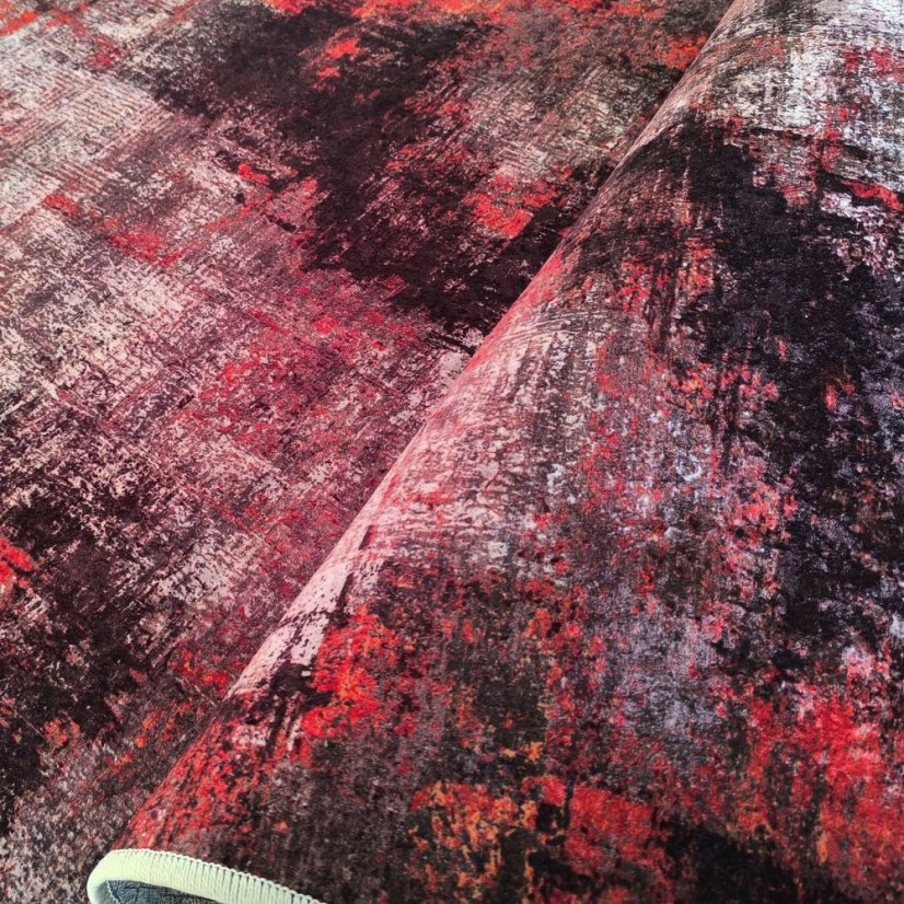 Tappeto moderno per il soggiorno rosso-nero - URBAN ART