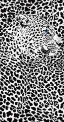 Telo mare trendy - bianco con motivo leopardato 100x180 cm