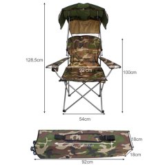 Scaun mare de pescuit pliabil cu baldachin - design camo