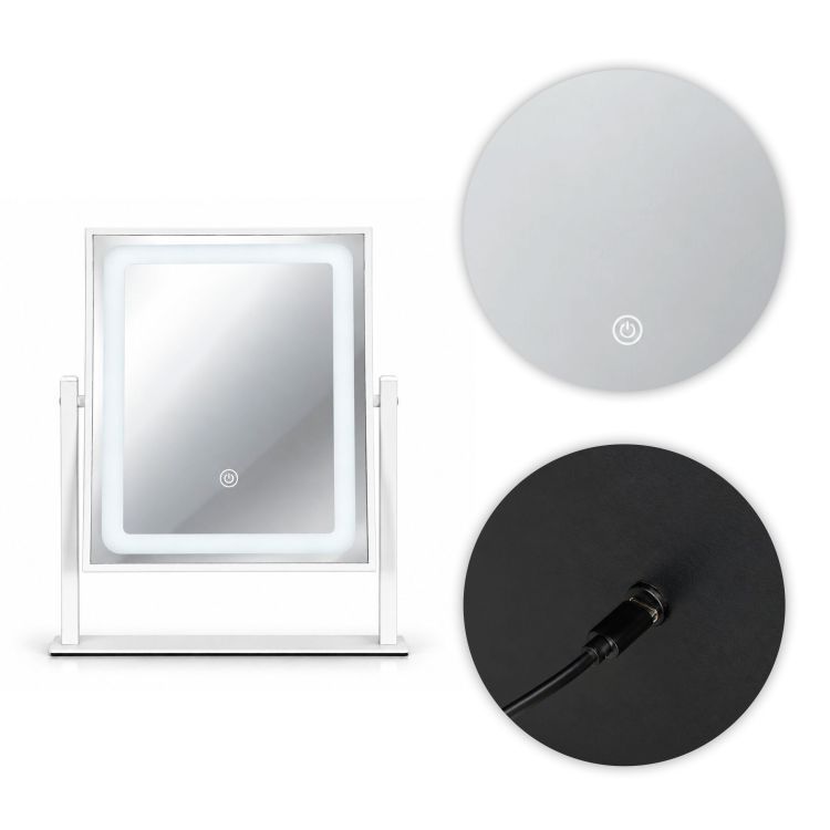 Hollywoodské LED kosmetické zrcátko na stůl s dotykovým ovládáním – 25 x 30 cm