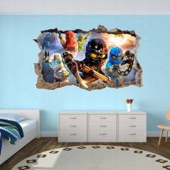 Adesivo decorativo perfetto per bambini NINJA GO 120 x 74 cm
