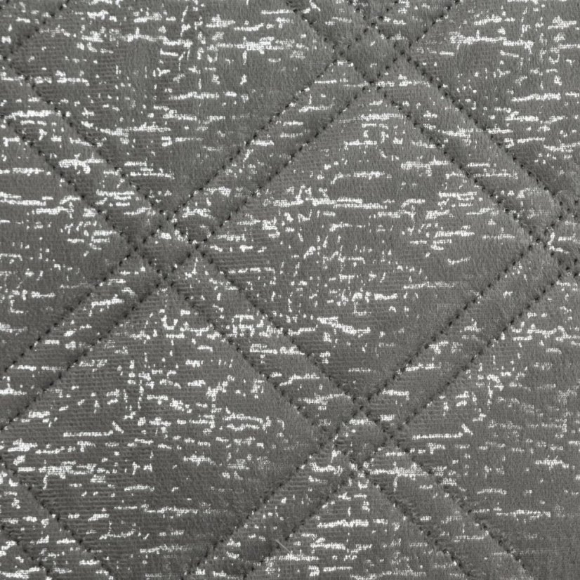 Luxuriöse Velours-Bettdecke mit Silberdruck - grau