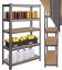 Raft metalic gri cu 5 etajere 150 × 70 × 30 cm