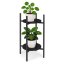 Suport pentru flori Loft - raft cu 2 etaje cu rafturi negre rotunde