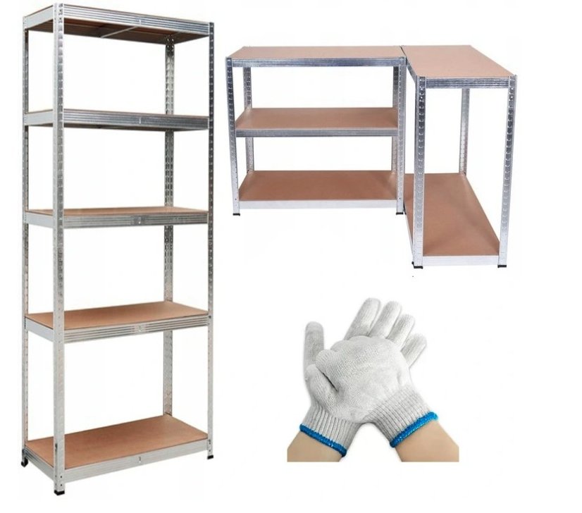 Stabilný kovový úložný regál s 5 policami 180x90x40