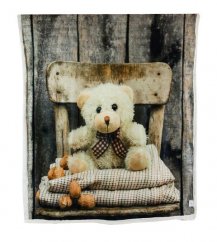 Kvalitní dětská deka do kočárku s medvídkem 130 x 160 cm