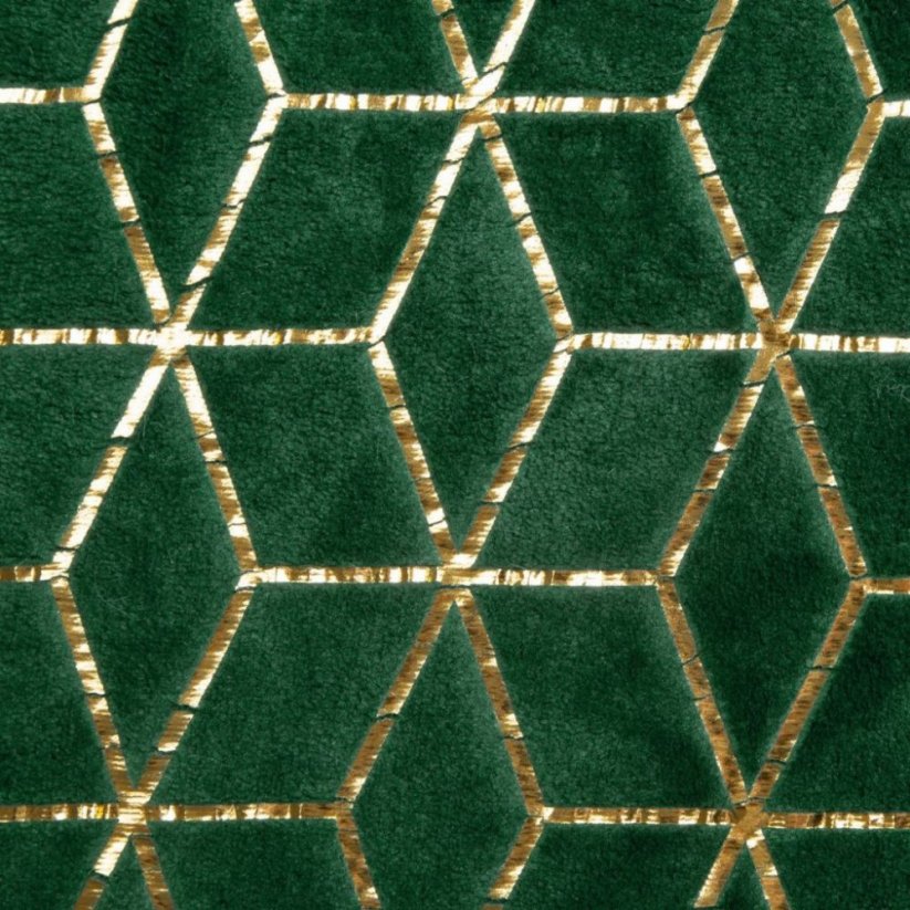 Zelený prehoz na posteľ so vzorovaním zlatej farby