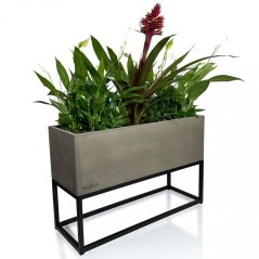 Ghiveci din metal gri cu suprafață netedă LOFT FIORINO 62X22X40 cm