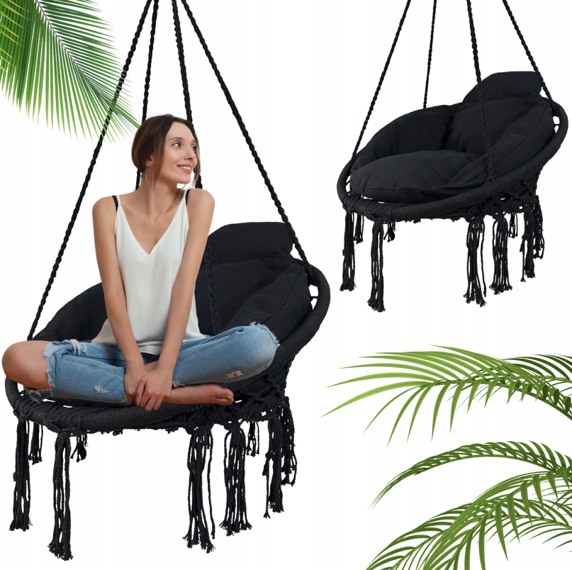 Závěsné křeslo s polštářkem - čapí hnízdo 80 cm