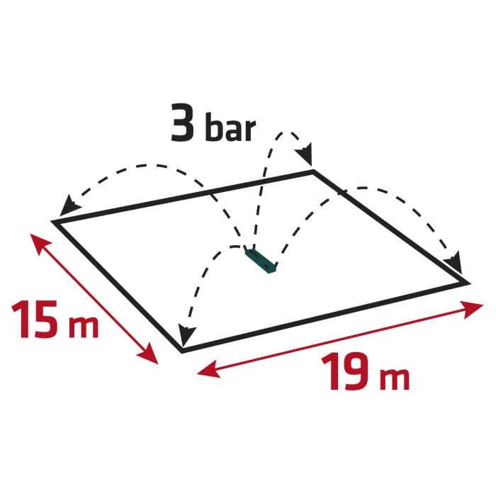 Oszcilláló sprinkler, szórási terület 15 x 19 m, 15G772 VERTO