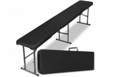 Skládací cateringová lavice 180 cm - černá