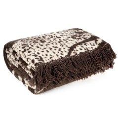 Luxus takaró EVA MINGE - barna bojtokkal