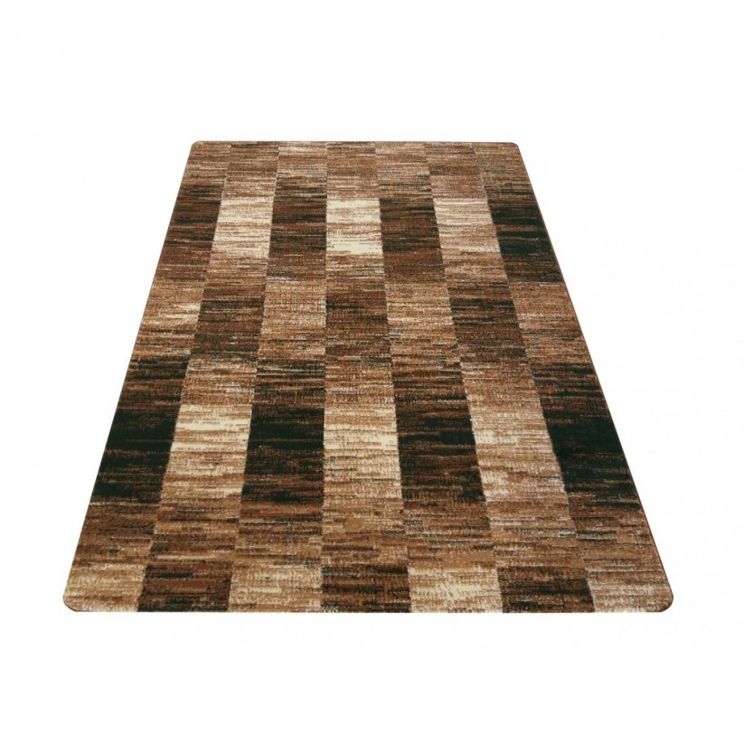 Kvalitní hnědo zelený koberec kusový