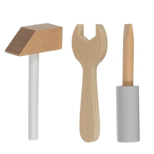 Fa gyermek műhely szerszámkészlettel - oktató játék 3in1