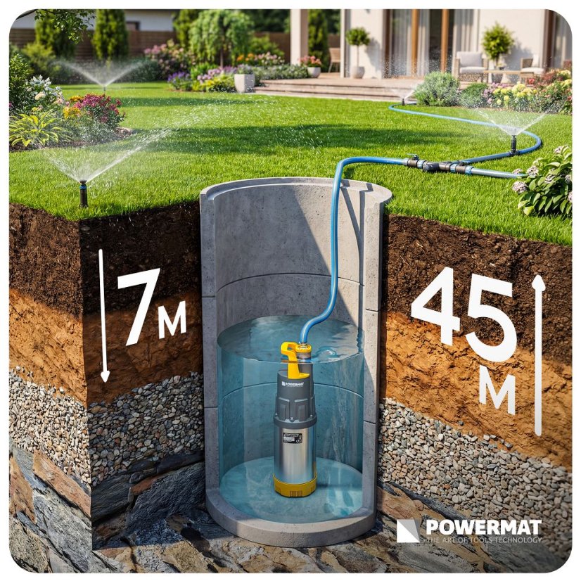 Automatska potopna vodena pumpa 1100 W - 6000 l/h