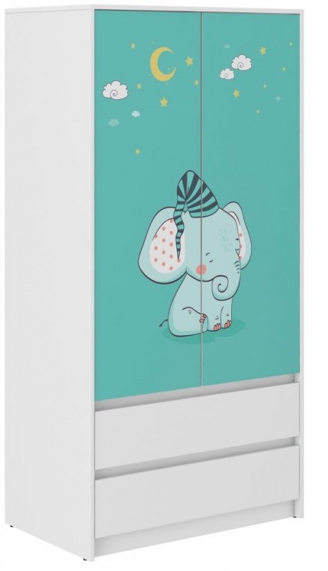 Otroška omara s čudovitim slončkom 180x55x90 cm