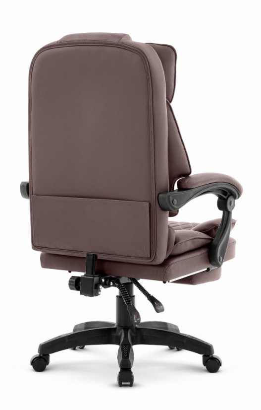 Ergonomická kancelárska stolička HC-1031 z ekokože s podnožkou - hnedá