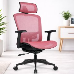 Sedia ergonomica da ufficio HC-1045 con schienale in rete - rosa