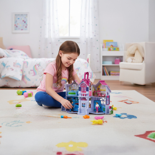 Összecsukható babaház - Hordozható aktatáskás kivitelben