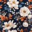 Cuvertură de pat matlasată în albastru marin cu model floral cu bujori