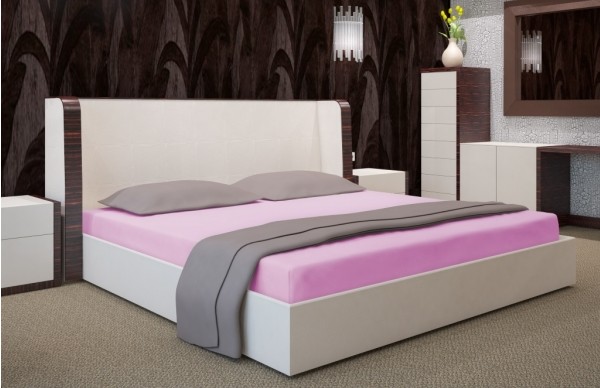 Prostěradlo na postel tmavě růžové barvy - Rozměr: Šířka: 200 cm | Délka: 220 cm