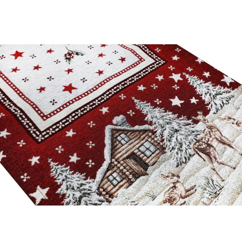 Weihnachts-Gobelin-Tischläufer Winterlandschaft