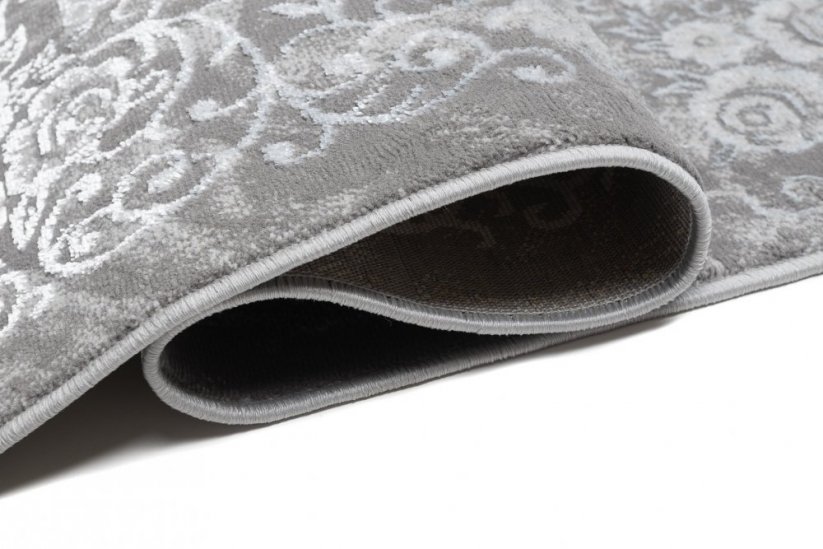 Интериорен килим с модерен дизайн в бяло и сиво с шарка - Размерът на килима: Ширина: 160 см | Дължина: 230 см