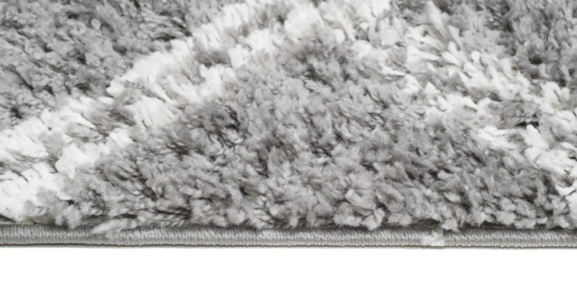 Huňatý šedý vzorovaný behúň