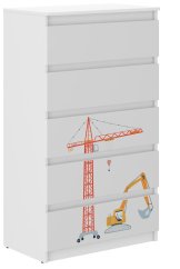 Hochwertige Kinderkommode mit LKW-Motiv 121x40x70 cm