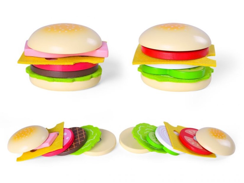 Dřevěná hračka pro děti - Hamburger