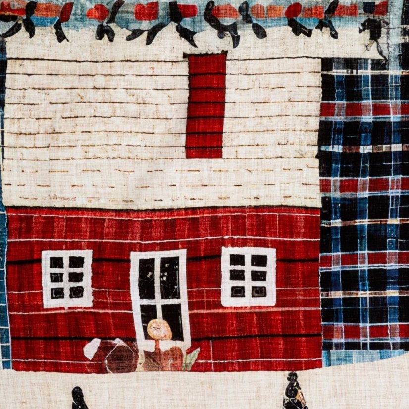 Vánoční bavlněné ložní prádlo se zimní krajinou