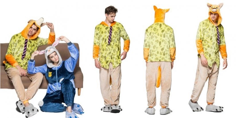 Kigurumi pižama kombinezon v rumeni barvi velikost L